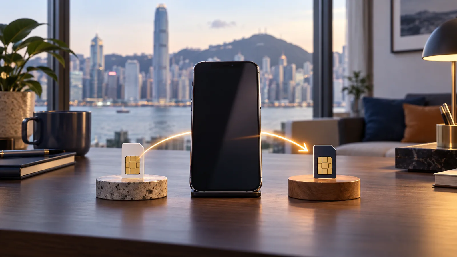 手機號碼由舊 SIM 轉往新 SIM 的攜號轉台示意