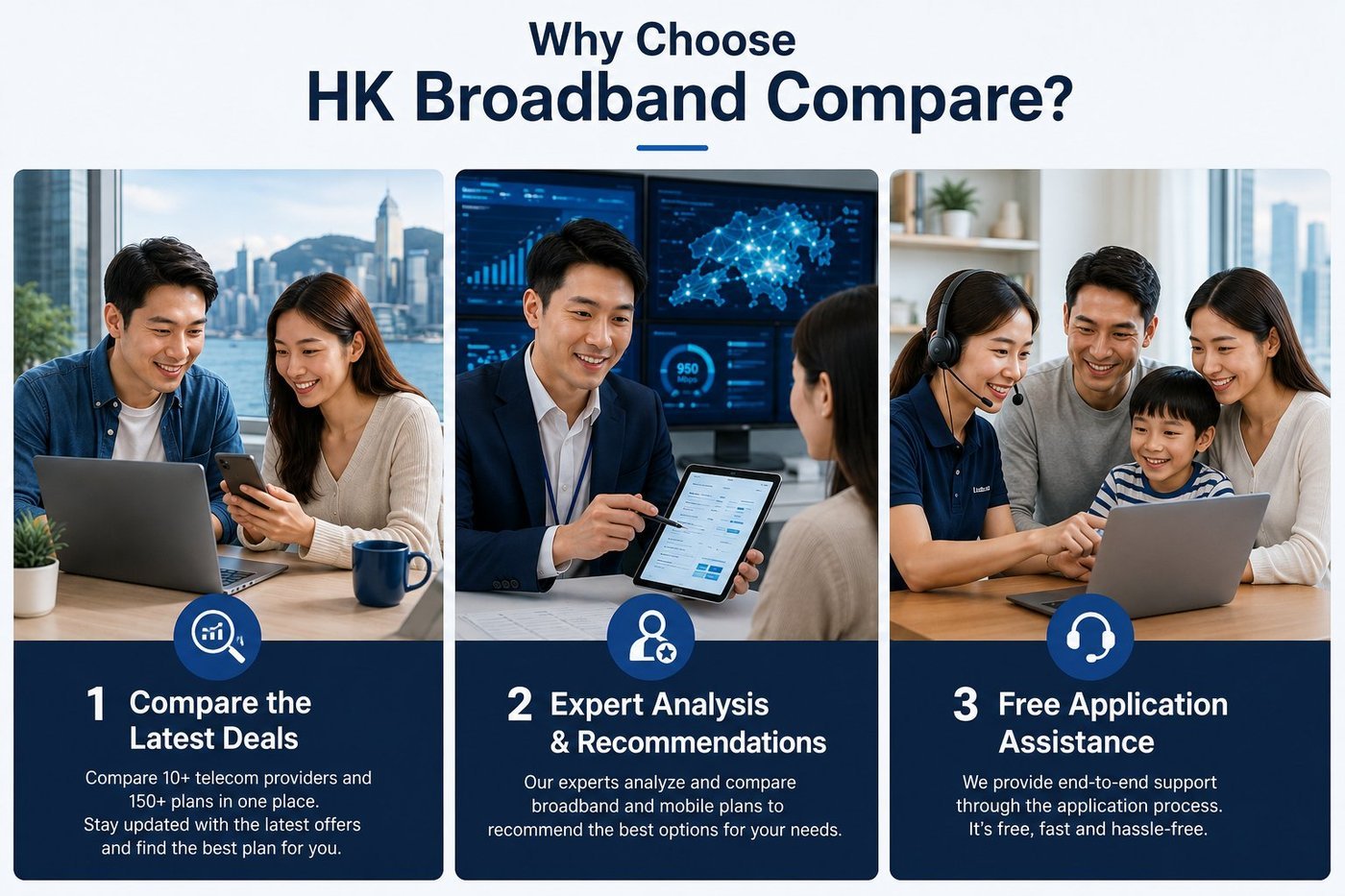 Why Choose HK Broadband Compare — Compare latest deals, expert analysis, free application assistance